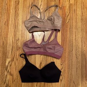 3 Lululemon bras 34D-Mauve, Nude and black-bundled so only 1 shipping cost